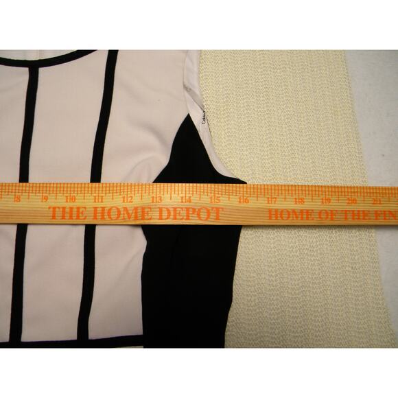 Calvin Klein Women's Size 4 Colorblock Sheath Dress Black White Sleeveless Work - Picture 6 of 7